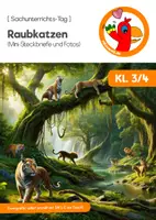 Vorschau - Bildkarten - Raubkatzen: Wort- & Bildkarten (ab Kl. 2) - Deckblatt