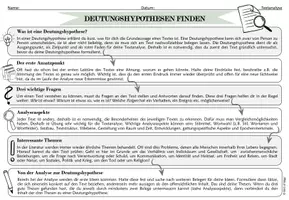 Vorschau - Arbeitsblätter - Textanalyse: Deutungshypothese finden und Text strukturieren - Seite 1