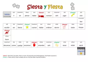 Vorschau - Arbeitsblätter - SIESTA Y FIESTA - Würfelspiel Spanisch - juego de verbos - Deckblatt