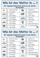 Vorschau - Arbeitsblätter - Übung "Wie ist das Wetter in ...?" Wetterbericht - DaZ / DaF / Deutsch / Sachunterricht - Seite 3