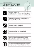 Vorschau - Stationenlernen - "Würfel dich fit!" - Würfelübungen im Sportunterricht - Übungen - Aufwärmen - Abwärmen - Sport - Ausdauer - Kraft - Seilspringen - Rollbrett - wachsendes Paket - Seite 1
