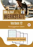 Vorschau - Arbeitsblätter - Verben konjugieren 12, Niveaustufe A1, Konjugationen üben, Arbeitsblätter mt Lösungen - Deckblatt