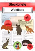 Vorschau - Arbeitsblätter - Steckbriefe Waldtiere Vorlagen und passende Texte Klasse 2 - Deckblatt