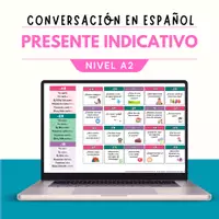 Vista previa - Tarjetas / Manipulativos - Conversación Español Presente De Indicativo - Portada
