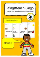 Vorschau - Spiele - Pfingstferien-Bingo - spielerisch austauschen und erzählen - Deckblatt
