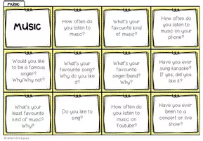 Vorschau - Stationenlernen - Music - Conversation Cards - Seite 1