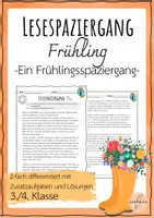 Vorschau - Arbeitsblätter - Lesespaziergang Frühling 3./4. Klasse Leseförderung - Deckblatt