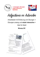 Vorschau - Arbeitsblätter - Adjectives vs Adverbs - Übersicht, Übungen, eduki interactive, Spiel - B1 - Deckblatt