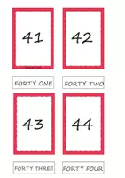 anteprima - Flashcard - Flashcards in inglese dei numeri tra 41-50 - Pagina 1