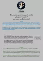 Vorschau - Arbeitsblätter - Musterinterpretation Eichendorff "Die zwei Gesellen" - Deckblatt