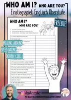 Vorschau - Arbeitsblätter - WHO AM I? - Einstiegsspiel für Englisch Mittel-/Oberstufe - Deckblatt