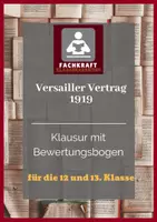 Vorschau - Klassenarbeiten - Versailler Vertrag - Klausur mit Bewertungsbogen (Oberstufe) - Deckblatt
