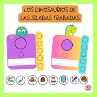 Vista previa - Tarjetas / Manipulativos - Los dinosaurios de las sílabas trabadas - Portada