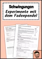 Vorschau - Arbeitsblätter - Quantitative Untersuchung des Fadenpendels - Deckblatt