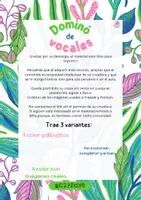 Vista previa - Tarjetas / Manipulativos - Domino de vocales @fla.psicope - página 1