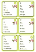 Vorschau - Spiele - Lesen lernen 1.Klasse, DaZ Lesetreppe Wortschatz Frühling Druckschrift - Seite 1