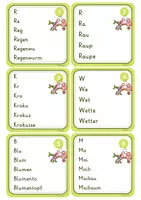 Vorschau - Spiele - Grundschrift Lesen lernen 1.Klasse, DaZ Lesetreppe Wortschatz Frühling - Seite 1