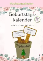 Vorschau - Poster - Die Waldklasse - Geburtstagskalender mit Wachstumsdenken - Deckblatt