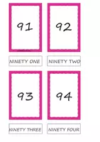 anteprima - Flashcard - Flashcards in inglese dei numeri tra 91-99 - Pagina 1