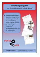 Vorschau - Arbeitsblätter - Rechenübungen zu Volumen_Masse_Dichte - Deckblatt