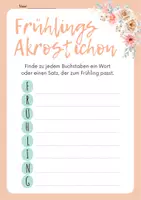 Vorschau - Arbeitsblätter - FREEBIE: Akrostichon FRÜHLING ab 1. Klasse - Seite 1