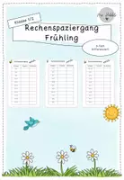 Vorschau - Arbeitsblätter - Rechenspaziergang Frühling Zahlenraum 20 mit und ohne ZÜ - Deckblatt