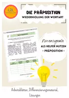 Vorschau - Arbeitsblätter - Nomensignale: Präposition (Wortart wiederholen und als Nomensignal anwenden) - Arbeitsblätter & Lösungen - Deckblatt