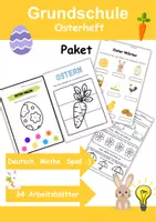 Vorschau - Arbeitsblätter - Osterspaß Deutsch, Mathe, Kunst Osteraufgaben Grundschule - Deckblatt