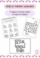 Vorschau - Arbeitsblätter - MEANS OF TRANSPORT WORKSHEETS - Deckblatt
