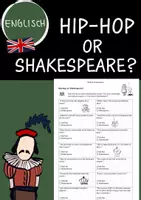 Vorschau - Arbeitsblätter - Quiz: Hip-Hop or Shakespeare | Warm up (Oberstufe) - Deckblatt