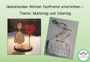 Vorschau - Mal- und Bastelvorlagen - Gestaltendes Werken zum Thema Mutter- und Vatertag - Deckblatt