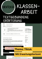 Vorschau - Klassenarbeiten - Klassenarbeit: textgebundene Erörterung (Klasse 10) - Deckblatt