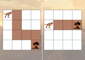 Aperçu - Apprentissages en autonomie - Se déplacer dans un quadrillage (dinosaures) - Page 1