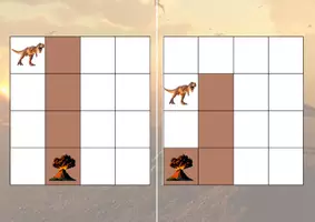 Aperçu - Apprentissages en autonomie - Se déplacer dans un quadrillage (dinosaures) - Page 2
