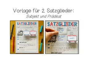 Vorschau - Arbeitsblätter - SATZGLIEDER - Merkblatt (Craftivity) 3 Versionen - Seite 2