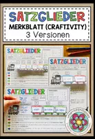 Vorschau - Arbeitsblätter - SATZGLIEDER - Merkblatt (Craftivity) 3 Versionen - Deckblatt