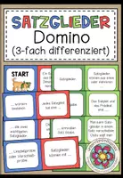 Vorschau - Spiele - Satzglieder bestimmen und üben | Domino und Grammatikspiel 4.–5. Klasse - Deckblatt