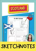 Vorschau - Arbeitsblätter - Scotland in sketchnotes / Schottland Steckbrief (Englisch) - Deckblatt