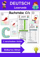 Vorschau - Arbeitsblätter - Buchstabe C Lesespaziergang Buchstabeneinführung 1. Klasse - Leserunde - Deckblatt