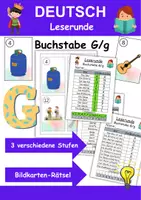 Vorschau - Arbeitsblätter - Buchstabe G Lesespaziergang Buchstabeneinführung 1. Klasse - Leserunde - Deckblatt