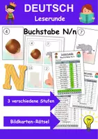 Vorschau - Arbeitsblätter - Buchstabe N Lesespaziergang Buchstabeneinführung 1. Klasse - Leserunde - Deckblatt