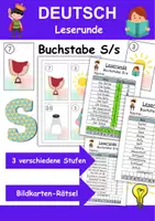 Vorschau - Arbeitsblätter - Buchstabe S Lesespaziergang Buchstabeneinführung 1. Klasse - Leserunde - Deckblatt
