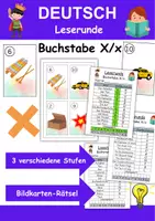 Vorschau - Arbeitsblätter - Buchstabe X Lesespaziergang Buchstabeneinführung 1. Klasse - Leserunde - Deckblatt