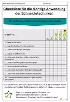 Vorschau - Arbeitsblätter - Schneidetechniken - Checkliste - Seite 1