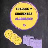 Vista previa - Juegos / Gamificación - Traduce y encuentra Lenguaje Algebraico 1º-2º ESO - Portada