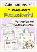Vorschau - Aufgabenkarten - Rechenkartei: Addition bis 20 - Deckblatt