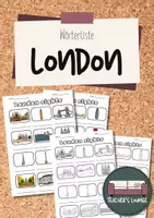 Vorschau - Arbeitsblätter - London- Wörterliste/ Vokabelübersicht - Deckblatt