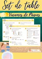 Vorschau - Arbeitsblätter - Set de table: Mes vacances de Pâques - Deckblatt