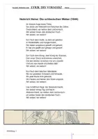 Vorschau - Arbeitsblätter - Lyrik des Vormärz: "Die schlesischen Weber" (Heinrich Heine) mit LÖSUNGEN, politische Lyrik - Seite 1