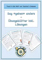 Vorschau - Arbeitsblätter - Sag "gehen" anders_Übungsblätter inkl. Lösungen - Deckblatt
